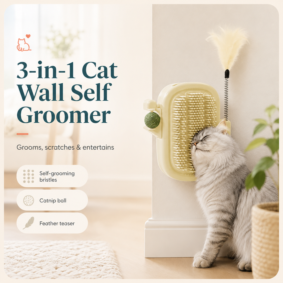 3-in-1 Cat Wall Self Groomer