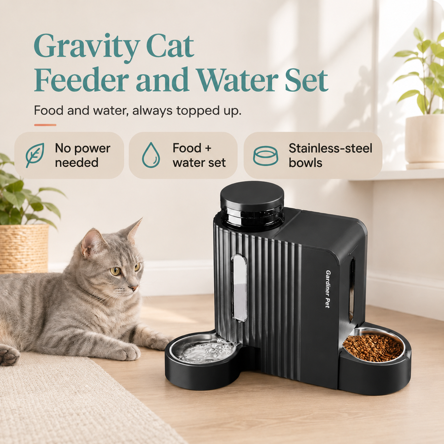 Gravity Cat Feeder and Water Set