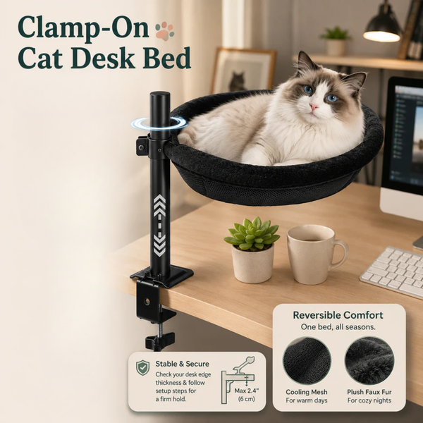 Clamp-On Cat Desk Bed